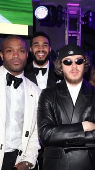 NBA players PJ Tucker (l), Jayson Tatum (c), and singer Jack Harlow (r) at the gala